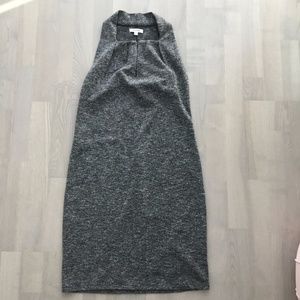 Max Studio Heather Grey Tweed Ponte Knee Length Work Dress